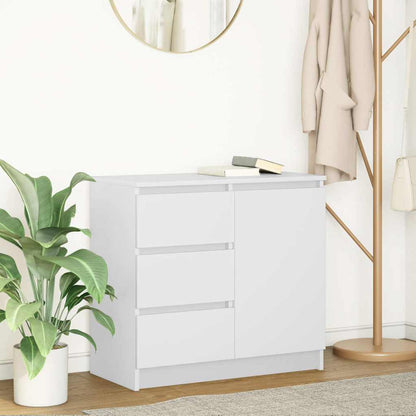Credenza con Cassetto Bianco 71x35x65 cm in Legno Multistrato