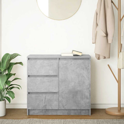Credenza con Cassetto Grigio Cemento 71x35x65 cm in Truciolato
