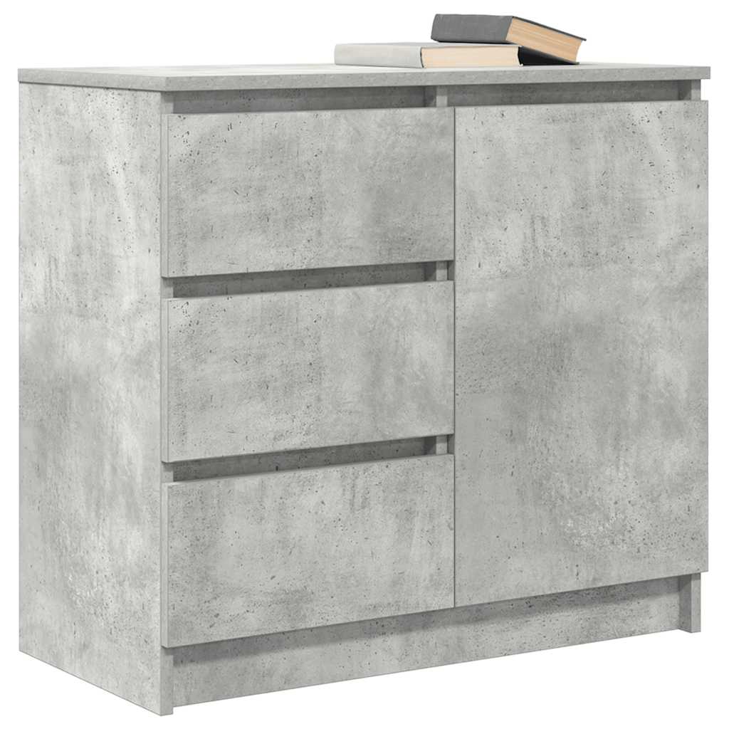 Credenza con Cassetto Grigio Cemento 71x35x65 cm in Truciolato