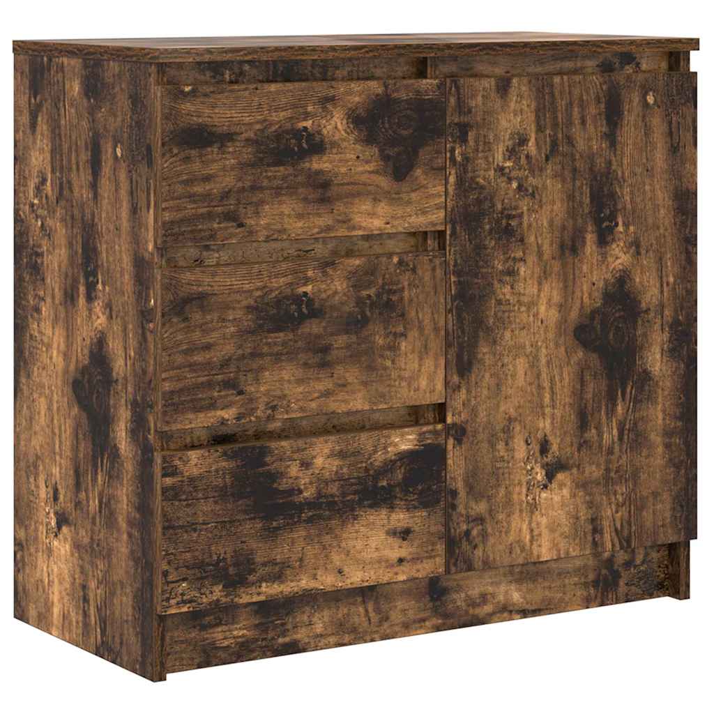 Credenza con Cassetto Rovere Fumo 71x35x65 cm in Truciolato