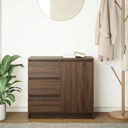 Credenza con Cassetto Rovere Marrone 71x35x65 cm in Truciolato
