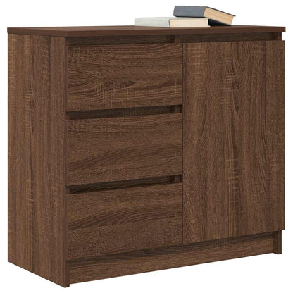 Credenza con Cassetto Rovere Marrone 71x35x65 cm in Truciolato