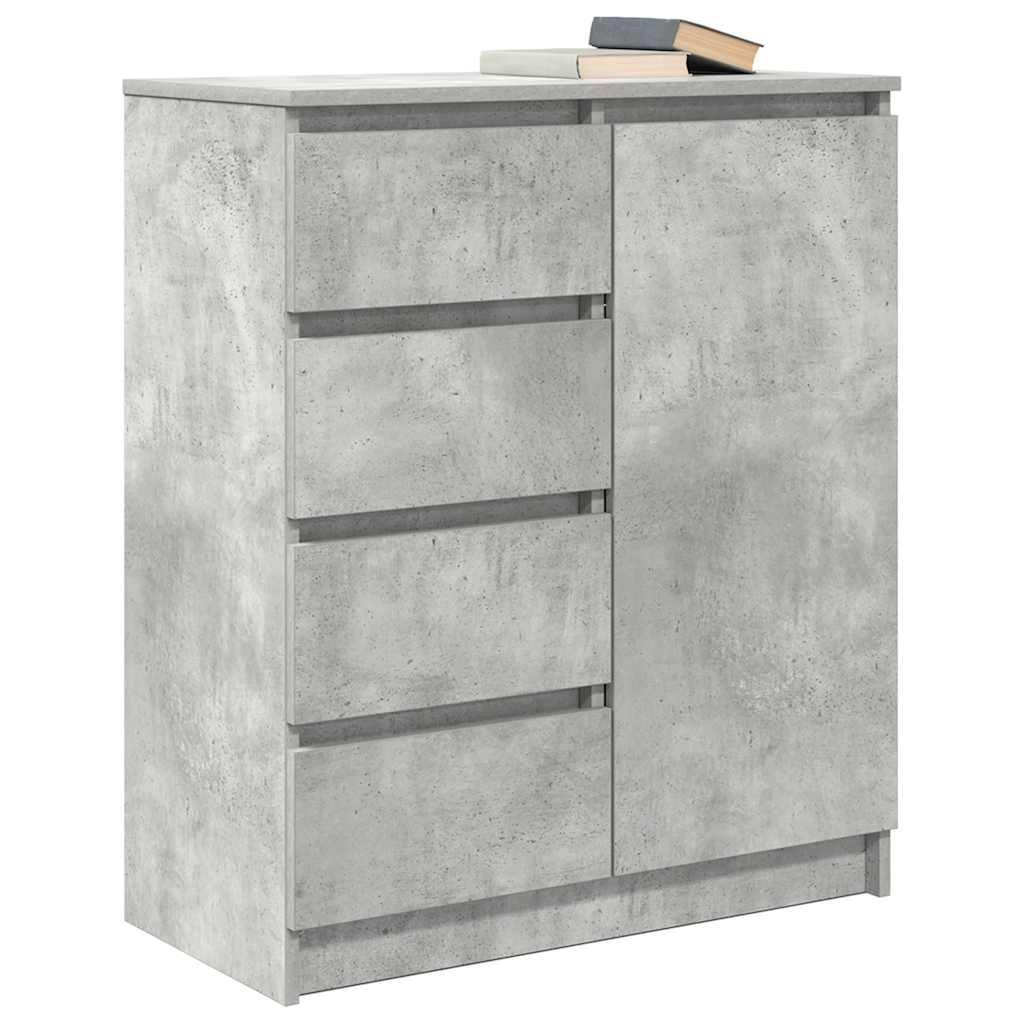 Credenza con Cassetti Grigio Cemento 71x35x84 cm in Truciolato