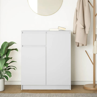 Credenza con Cassetto Bianco 71x35x84 cm in Legno Multistrato
