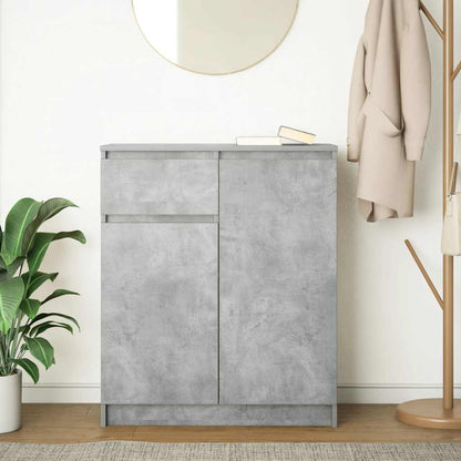 Credenza con Cassetto Grigio Cemento 71x35x84 cm in Truciolato