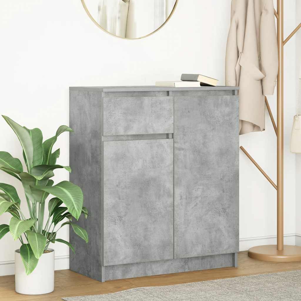 Credenza con Cassetto Grigio Cemento 71x35x84 cm in Truciolato