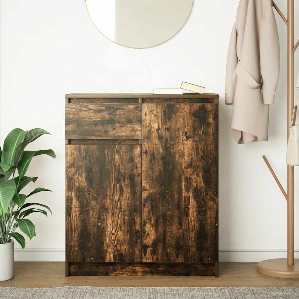 Credenza con Cassetto Rovere Fumo 71x35x84 cm in Truciolato