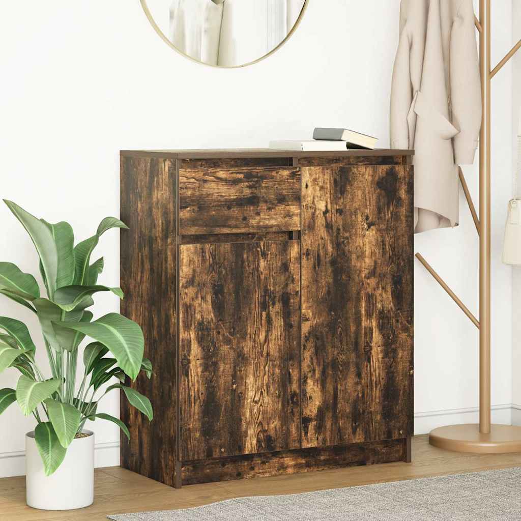 Credenza con Cassetto Rovere Fumo 71x35x84 cm in Truciolato