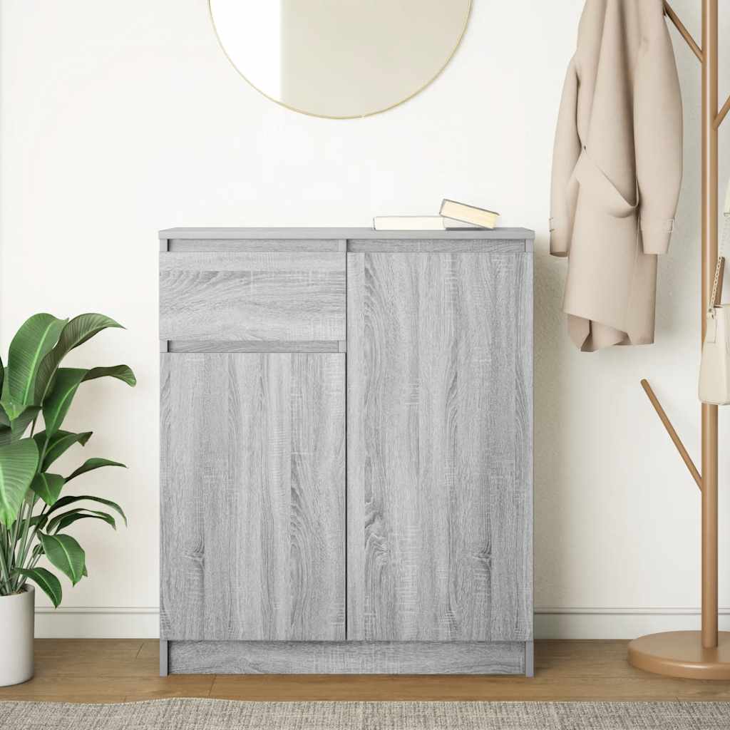 Credenza con Cassetto Grigio Sonoma 71x35x84 cm in Truciolato