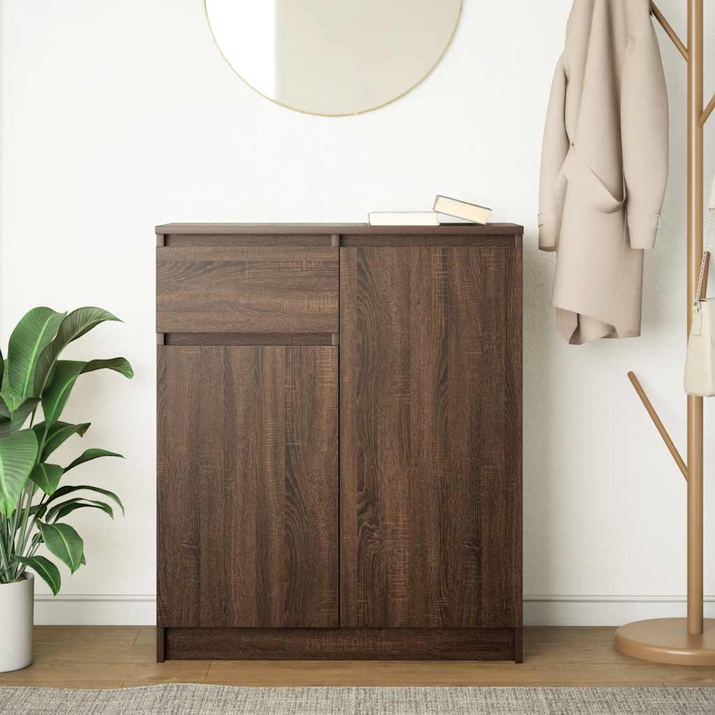 Credenza con Cassetto Rovere Marrone 71x35x84 cm in Truciolato