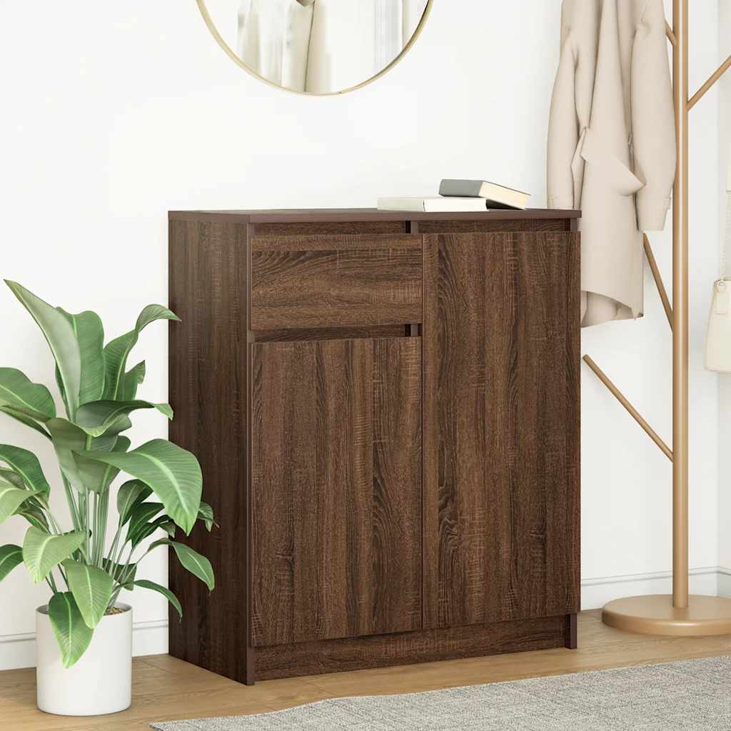 Credenza con Cassetto Rovere Marrone 71x35x84 cm in Truciolato