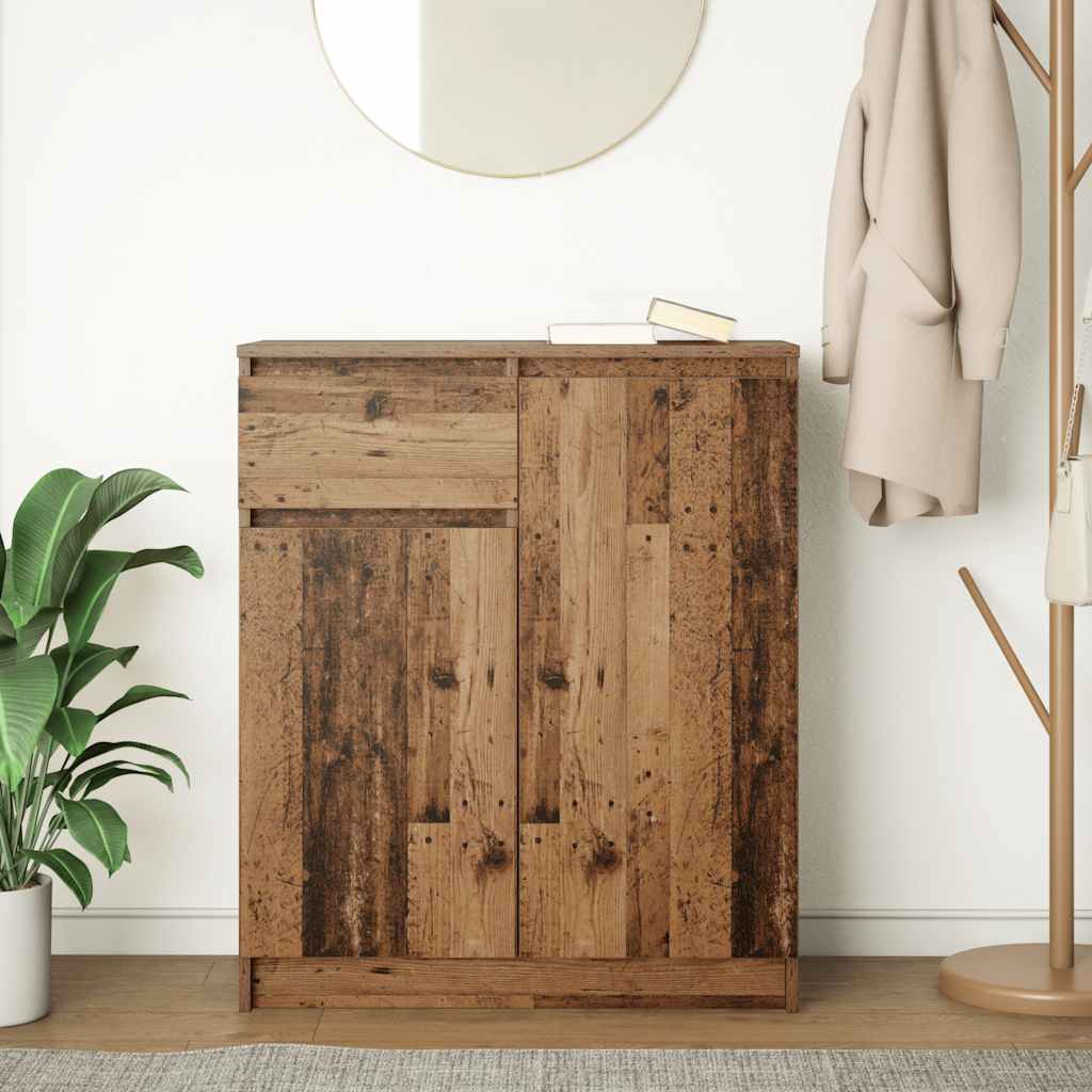 Credenza con Cassetto Legno Antico 71x35x84 cm in Truciolato