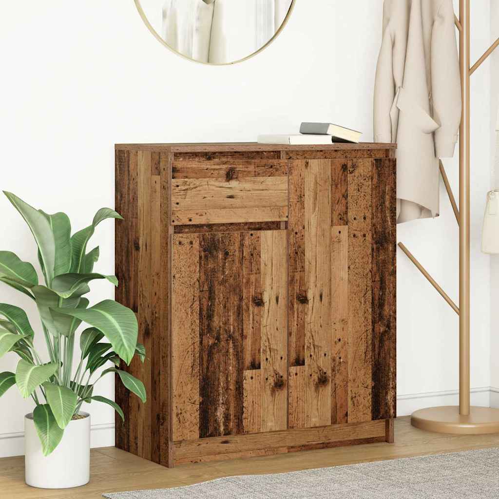 Credenza con Cassetto Legno Antico 71x35x84 cm in Truciolato