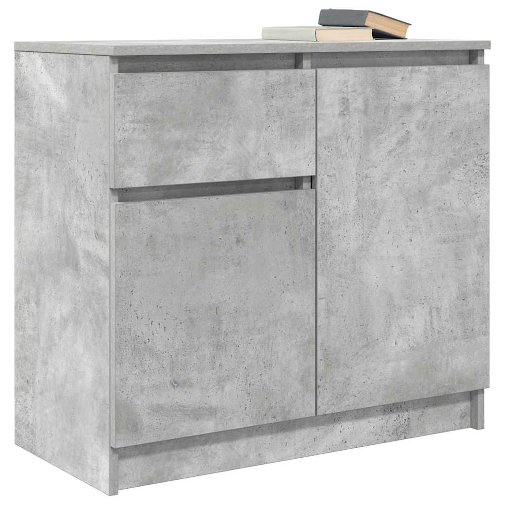 Credenza con Cassetto Grigio Cemento 71x35x65 cm in Truciolato