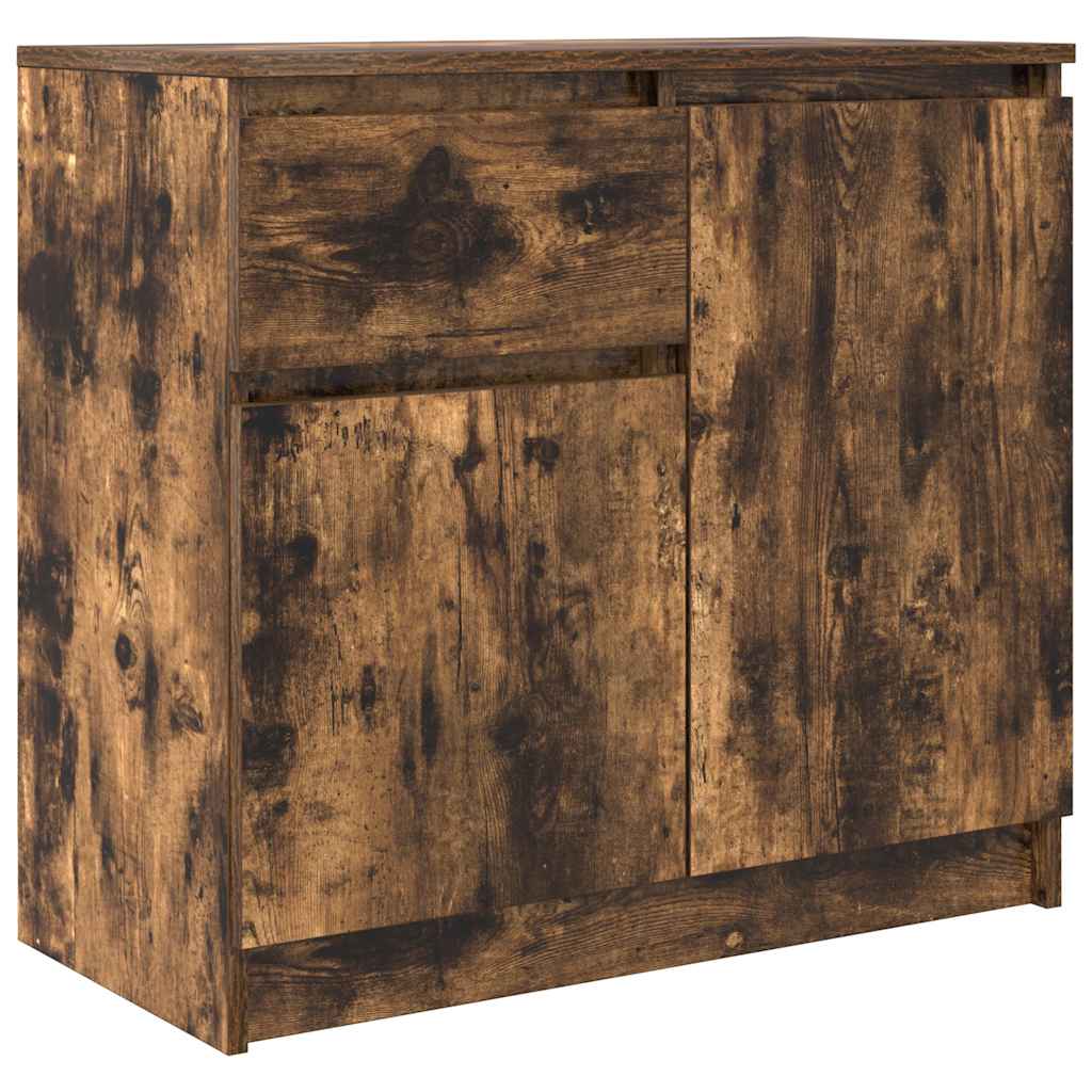 Credenza con Cassetto Rovere Fumo 71x35x65 cm in Truciolato