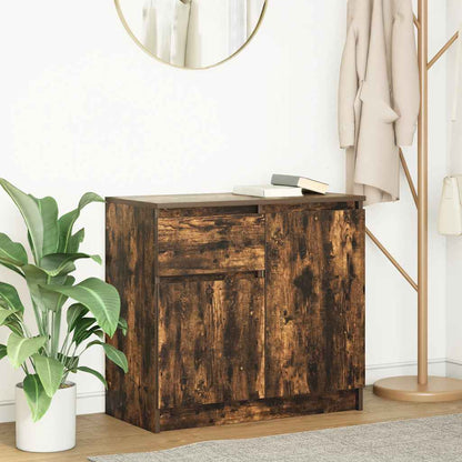 Credenza con Cassetto Rovere Fumo 71x35x65 cm in Truciolato