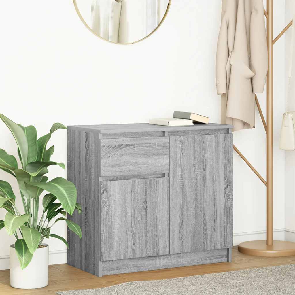 Credenza con Cassetto Grigio Sonoma 71x35x65 cm in Truciolato