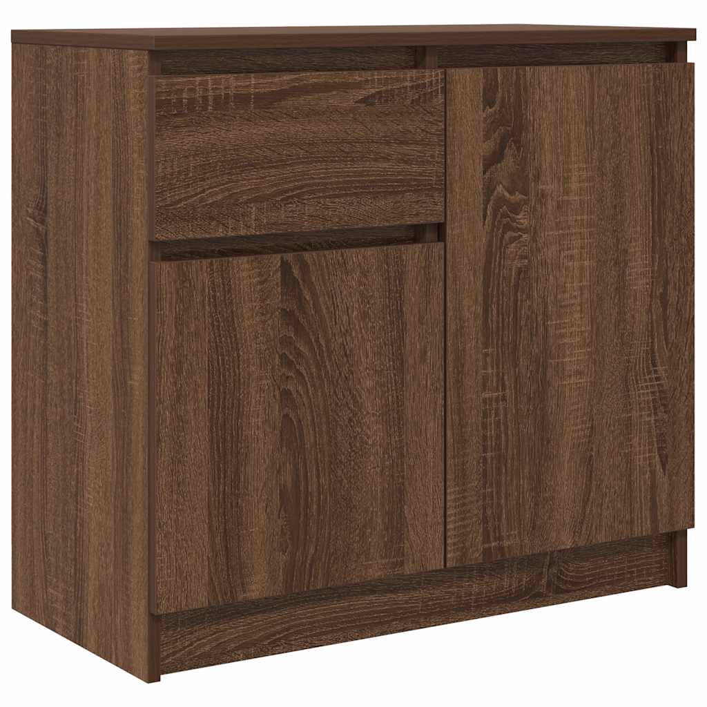 Credenza con Cassetto Rovere Marrone 71x35x65 cm in Truciolato