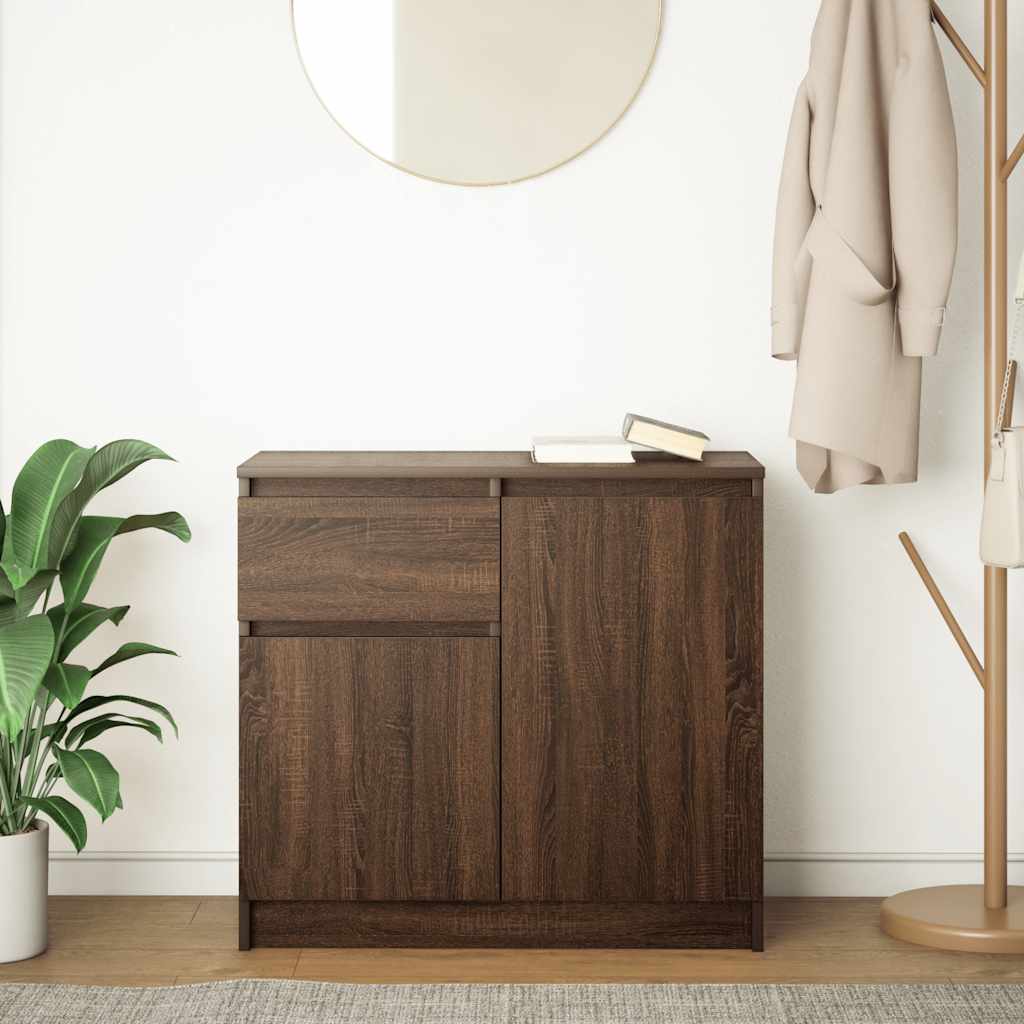 Credenza con Cassetto Rovere Marrone 71x35x65 cm in Truciolato