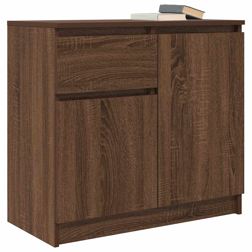 Credenza con Cassetto Rovere Marrone 71x35x65 cm in Truciolato