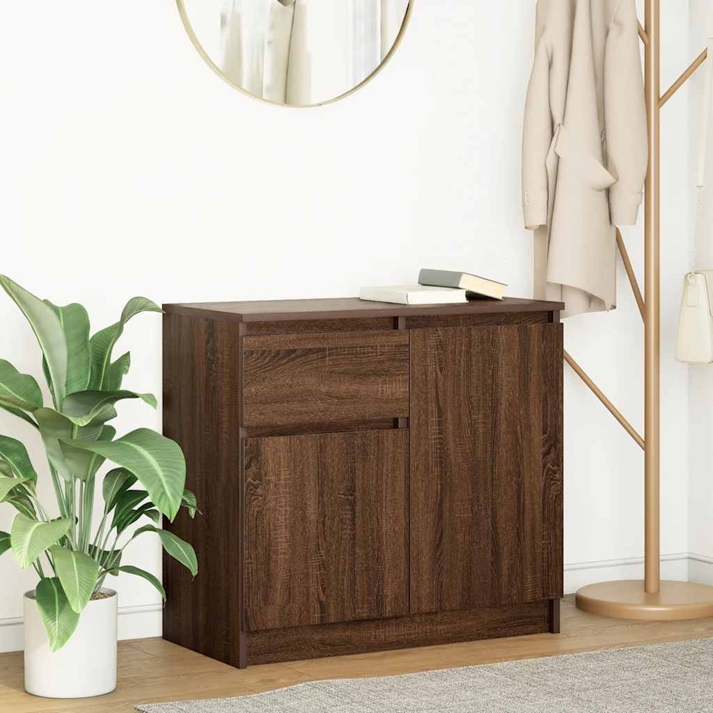Credenza con Cassetto Rovere Marrone 71x35x65 cm in Truciolato
