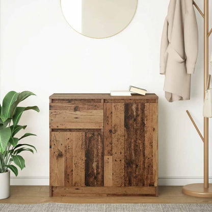 Credenza con Cassetto Legno Antico 71x35x65 cm in Truciolato