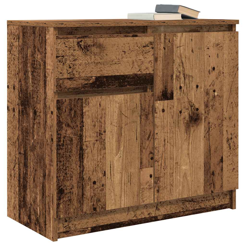 Credenza con Cassetto Legno Antico 71x35x65 cm in Truciolato