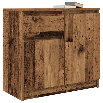 Credenza con Cassetto Legno Antico 71x35x65 cm in Truciolato