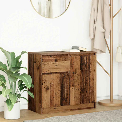 Credenza con Cassetto Legno Antico 71x35x65 cm in Truciolato