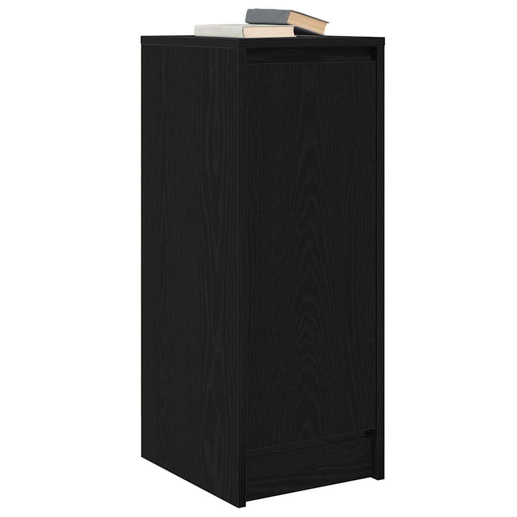 Credenza Rovere Nero 29,5x34x76 cm in Legno Multistrato