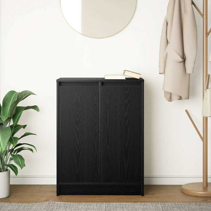 Credenza Rovere Nero 57x34x76 cm in Legno Multistrato