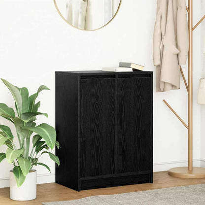 Credenza Rovere Nero 57x34x76 cm in Legno Multistrato