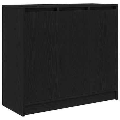 Credenza Rovere Nero 85x34x76 cm in Legno Multistrato