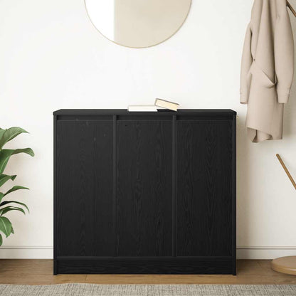 Credenza Rovere Nero 85x34x76 cm in Legno Multistrato