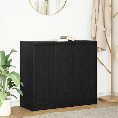 Credenza Rovere Nero 85x34x76 cm in Legno Multistrato