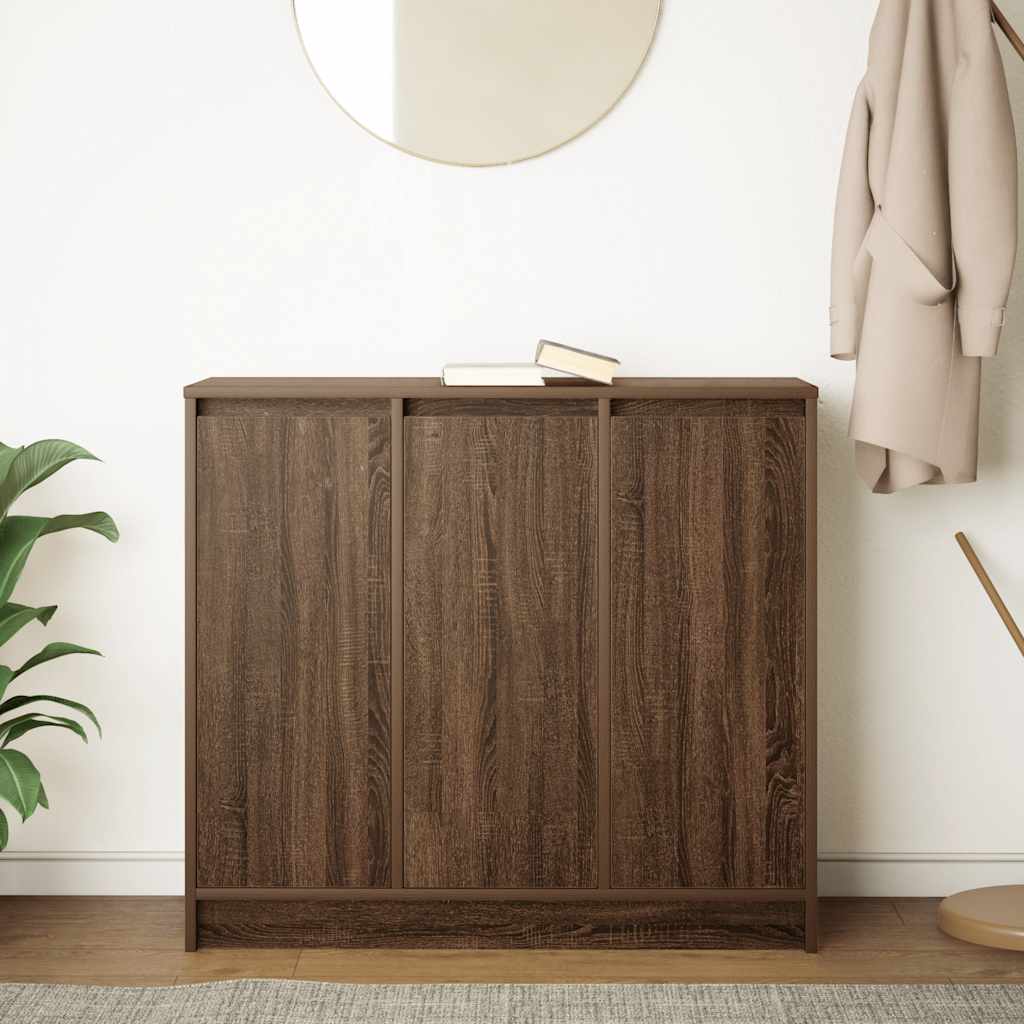 Credenza Rovere Marrone 85x34x76 cm in Legno Multistrato