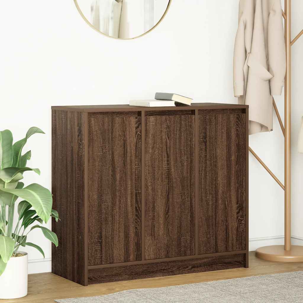 Credenza Rovere Marrone 85x34x76 cm in Legno Multistrato