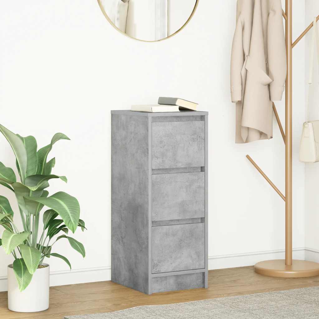 Credenza Grigio Cemento 29,5x34x76 cm in Legno Multistrato
