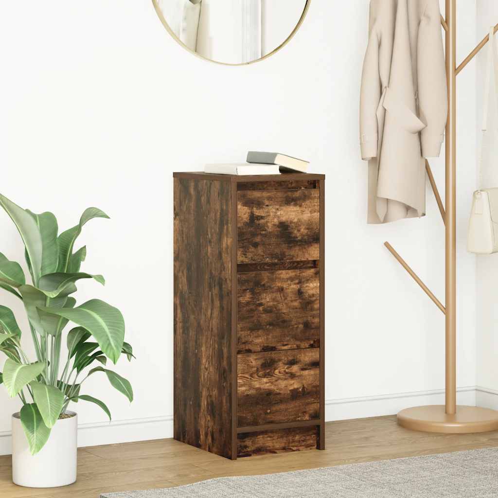 Credenza Rovere Fumo 29,5x34x76 cm in Legno Multistrato