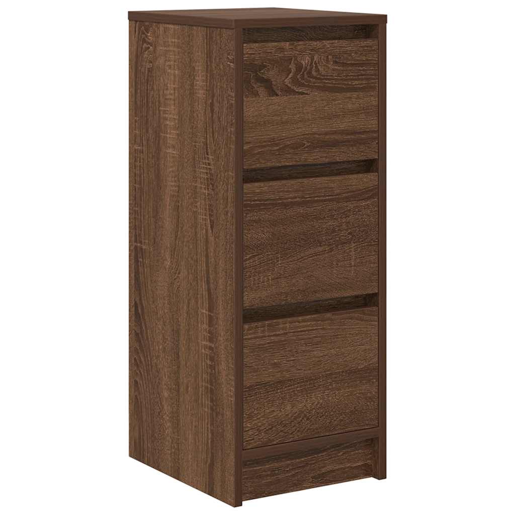 Credenza Rovere Marrone 29,5x34x76 cm in Legno Multistrato