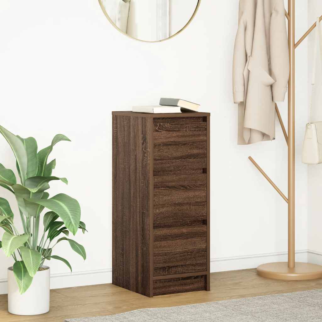 Credenza Rovere Marrone 29,5x34x76 cm in Legno Multistrato