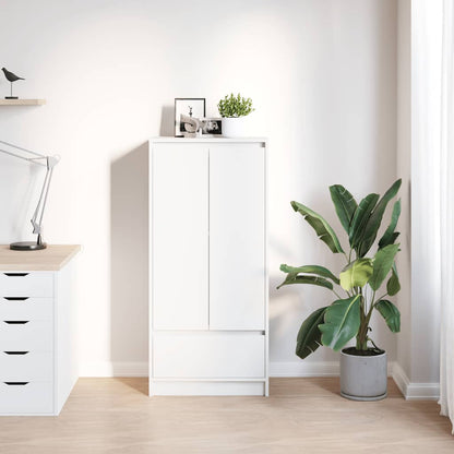 Armadio con Cassetto Bianco 55,5x34x119,5 cm Legno Multistrato