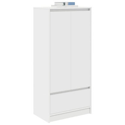 Armadio con Cassetto Bianco 55,5x34x119,5 cm Legno Multistrato