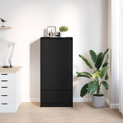 Armadio con Cassetto Rovere Nero 55,5x34x119,5 cm in Truciolato