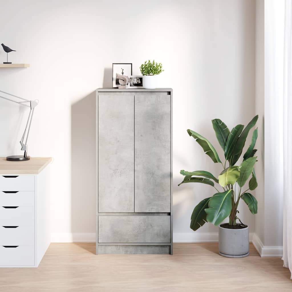 Armadio con Cassetto Grigio Cemento 55,5x34x119,5 cm Truciolato