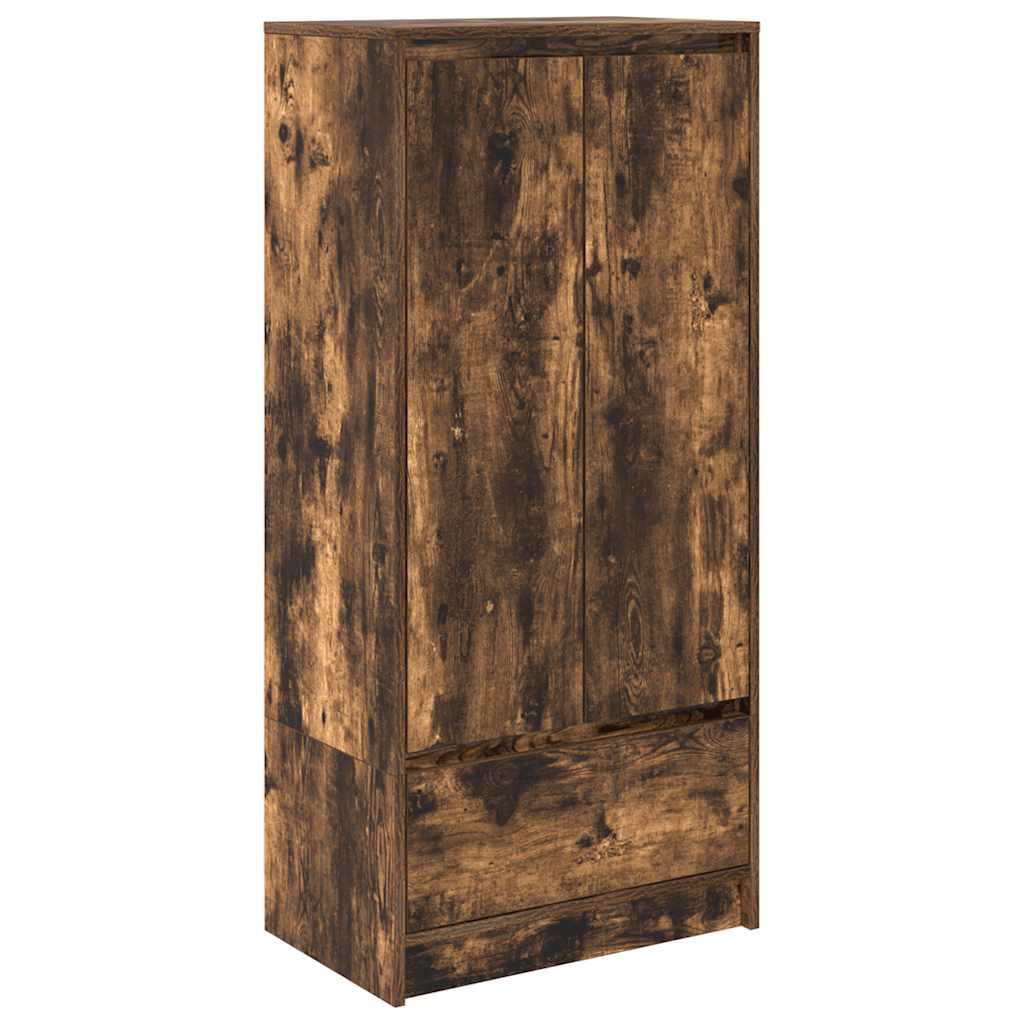 Armadio con Cassetto Rovere Fumo 55,5x34x119,5 cm in Truciolato