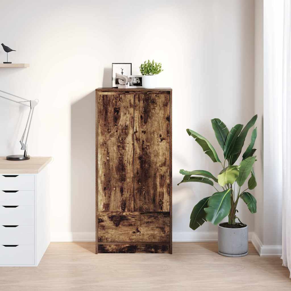 Armadio con Cassetto Rovere Fumo 55,5x34x119,5 cm in Truciolato