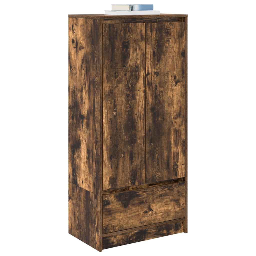 Armadio con Cassetto Rovere Fumo 55,5x34x119,5 cm in Truciolato