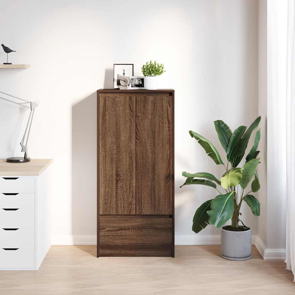 Armadio con Cassetto Rovere Marrone 55,5x34x119,5 cm Truciolato