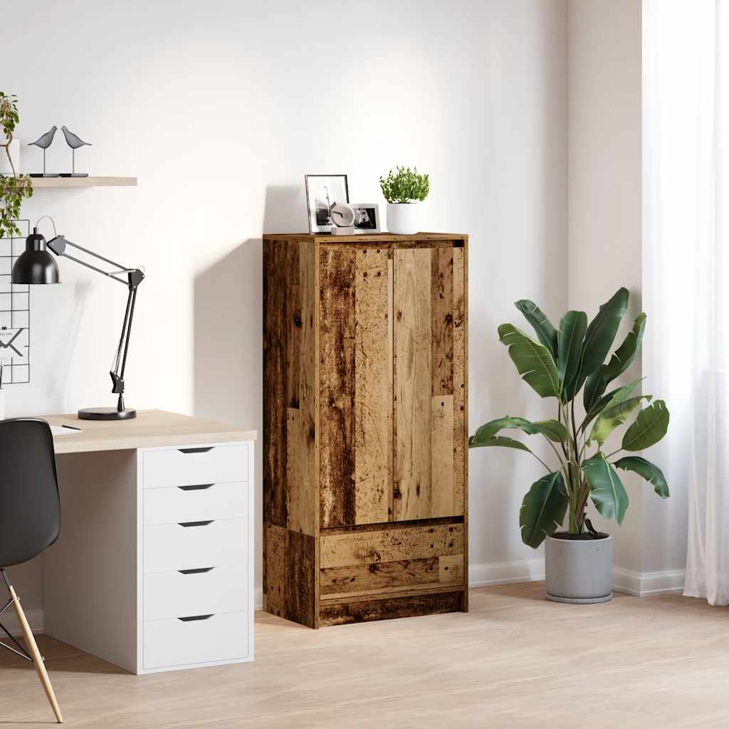 Armadio con Cassetto Legno Antico 55,5x34x119,5 cm Truciolato
